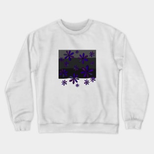 A Cascade of Gothic Daisies - Hand Drawn Design in a Lighter Shade of Dark Crewneck Sweatshirt